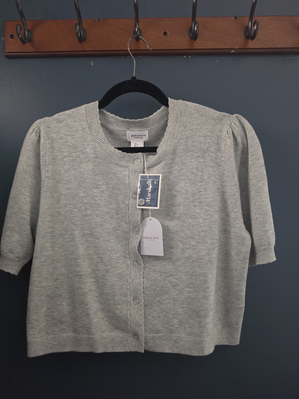 Song of Style Heather Gray Short Sleeve Button Cardigan